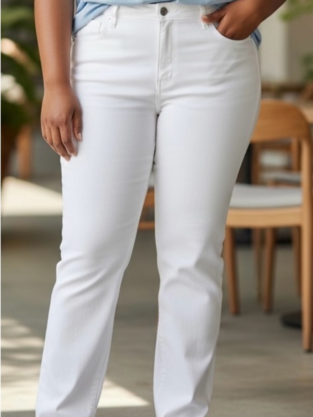 Good American White High Waist Stretch Straight Leg Raw Hem Jeans sz 26W NWT